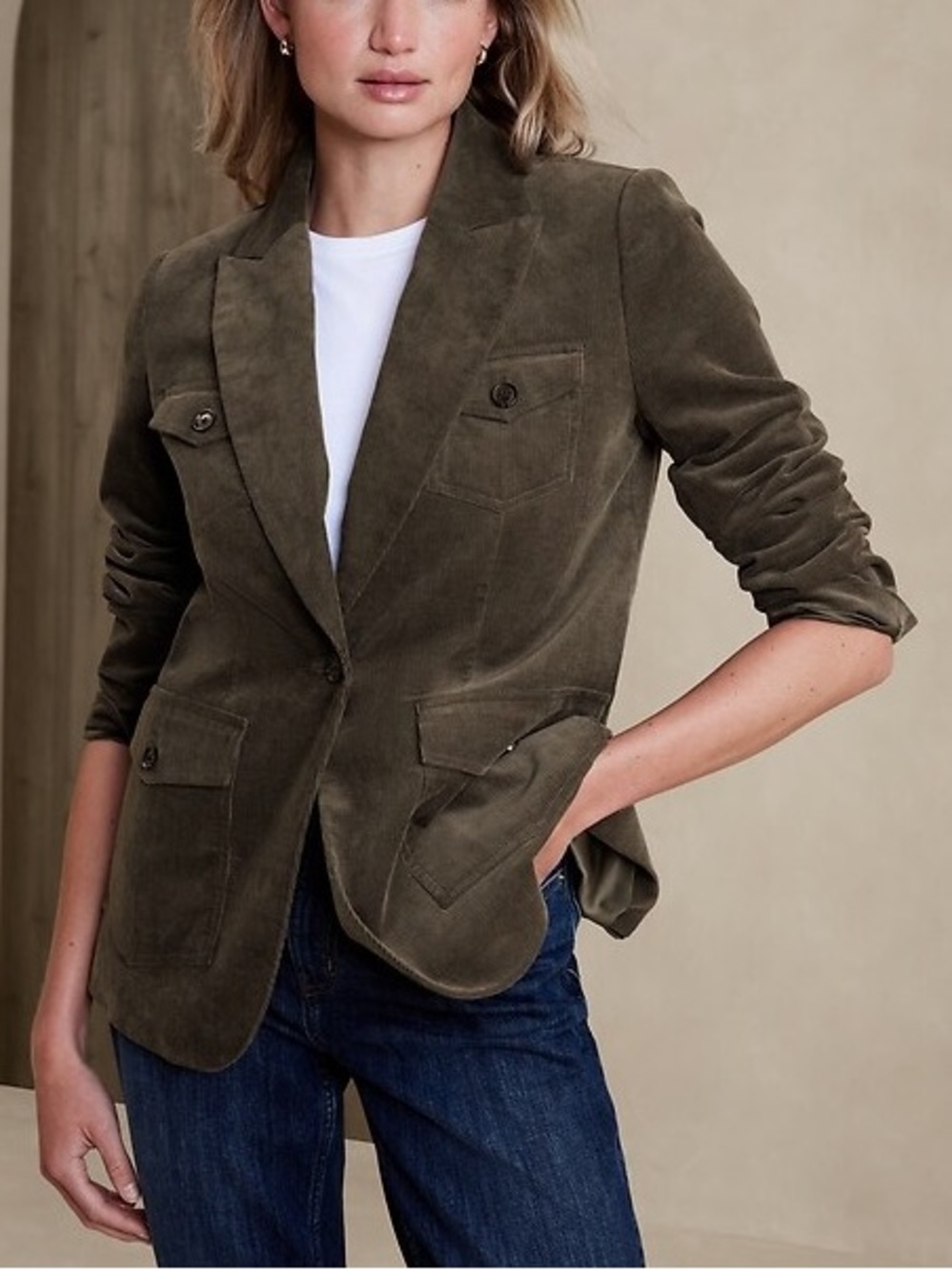 Banana Republic Corduroy Green Expedition Blazer